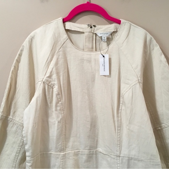 Banana Republic Women's 12 Contoured Denim Mini Dress Ivory NWT 596458 Y2K 90s - Picture 4 of 8